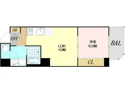 LIEN FORT(1LDK/6階)の間取り写真