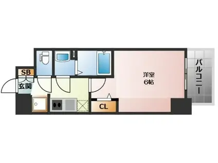 ファステート難波ヴィラント(1K/4階)の間取り写真