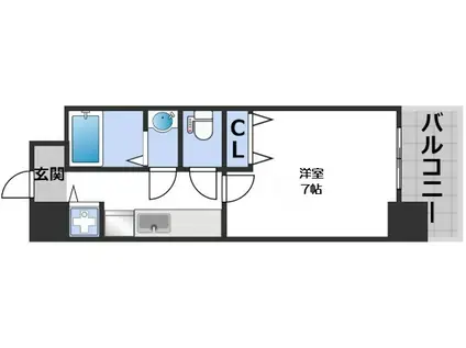 グラマシー心斎橋東(1K/11階)の間取り写真