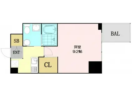 HS梅田イースト(1K/10階)の間取り写真