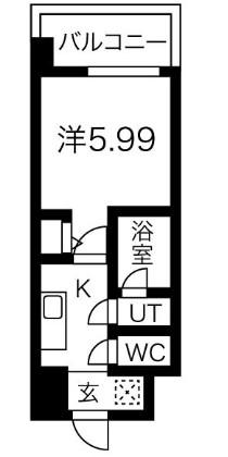 スプランディッド難波(1K/11階)の間取り写真