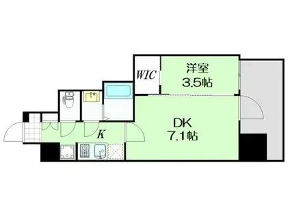ファーストフィオーレ九条Ⅱ(1DK/4階)の間取り写真