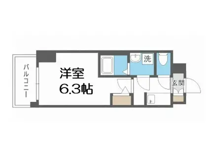 S-RESIDENCE福島玉川TRES(1K/4階)の間取り写真