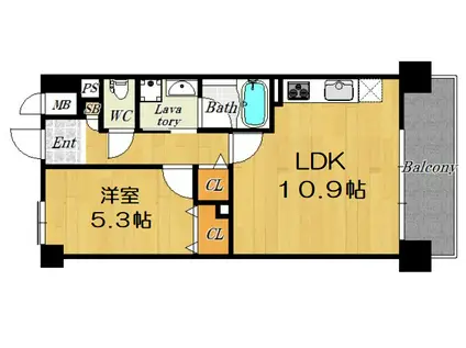 海老江サンライズ(1LDK/1階)の間取り写真