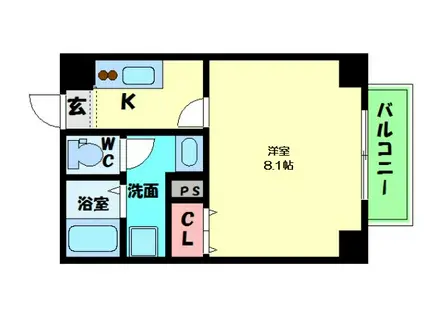 ETC天神橋(1K/5階)の間取り写真