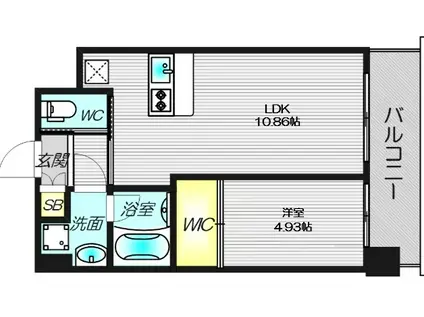 プレジオ天神橋ASIAN(1LDK/6階)の間取り写真