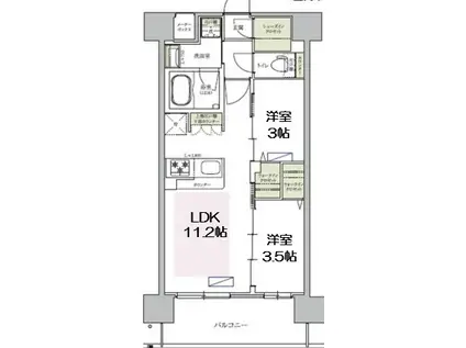 アーバネックス中崎町II(2LDK/6階)の間取り写真