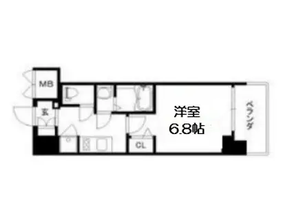 ファーストフィオーレ難波南パークサイド(1K/2階)の間取り写真