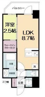 セレニテ新大阪グランデ ミリュー(1LDK/3階)の間取り写真