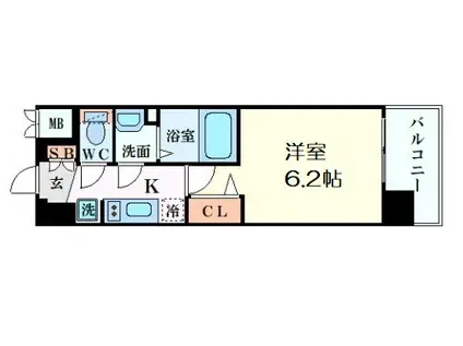 プレサンスOSAKA三国ネオス(1K/7階)の間取り写真
