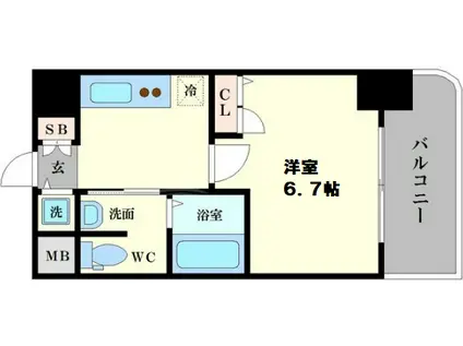 エステムコート難波Ⅱアレグリア(1K/3階)の間取り写真