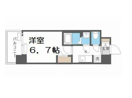 プレサンス塚本ミッドマーク(1K/2階)の間取り写真