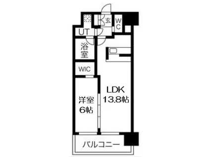 グランカーサ難波元町(1LDK/9階)の間取り写真
