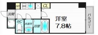 S-RESIDENCE新大阪駅前(1K/13階)の間取り写真