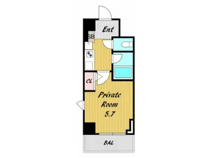 プレサンス天満(1K/9階)の間取り写真