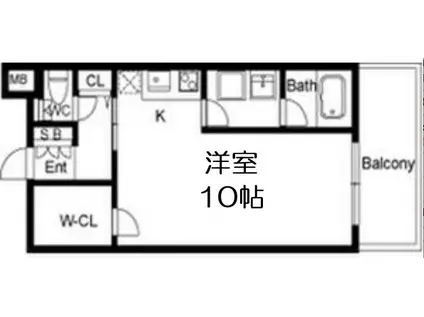 レジュールアッシュ福島(ワンルーム/4階)の間取り写真