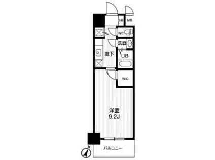 アーデンタワー靭公園(1K/10階)の間取り写真