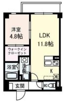 SOLASIA RESIDENCE 九条(1LDK/1階)の間取り写真