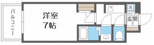 S-RESIDENCEドーム前千代崎(1K/12階)の間取り写真