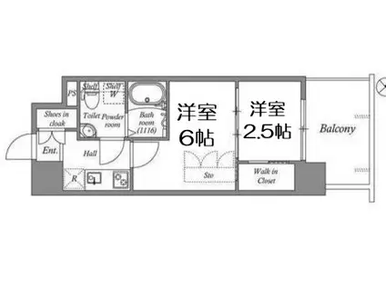 SERENITE福島SCELTO(2K/7階)の間取り写真
