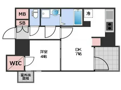 S-RESIDENCE堺筋本町UNO(1DK/2階)の間取り写真