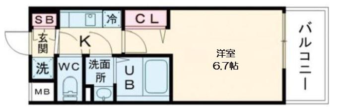 ALIVIS福島海老江(1K/3階)の間取り写真