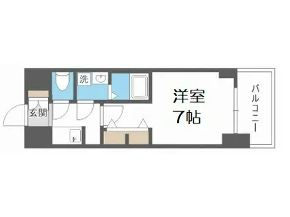 S-RESIDENCE難波大国町DEUX(1K/13階)の間取り写真