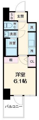 セレニテ日本橋エクラ(1K/9階)の間取り写真
