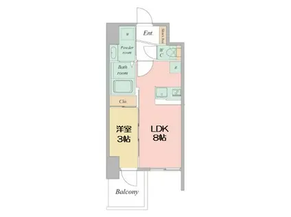 セレニテ日本橋エクラ(1LDK/6階)の間取り写真
