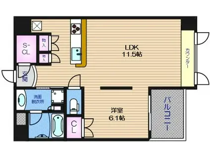 プライムアーバン堺筋本町(ワンルーム/12階)の間取り写真
