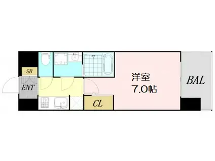 S-RESIDENCE大阪同心(1K/14階)の間取り写真