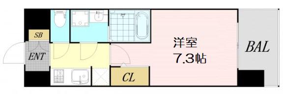 S-RESIDENCE大阪同心(1K/4階)の間取り写真