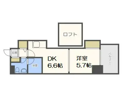 TS SQUARE天神橋(1DK/3階)の間取り写真