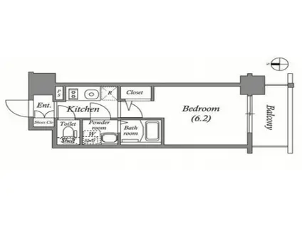 エスリード難波ザ・メゾン(1K/7階)の間取り写真