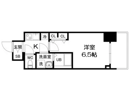 エスリードレジデンス都島シティフロント(1K/11階)の間取り写真