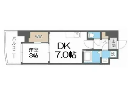 セレニテ難波リアン(1DK/8階)の間取り写真