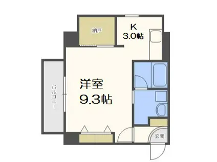 WILLDO南森町(ワンルーム/5階)の間取り写真