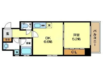 フレンシアノイエ内本町(1DK/7階)の間取り写真