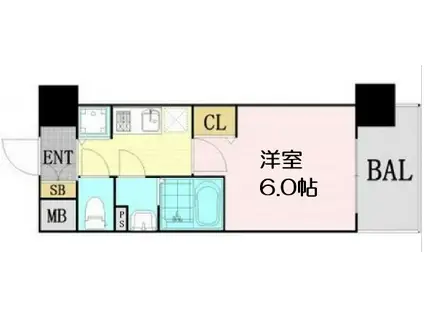 プレサンス梅田東ディアロ(1K/10階)の間取り写真