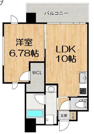 GROOVE西三国(1LDK/3階)の間取り写真
