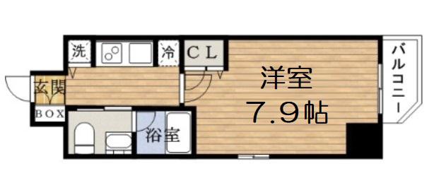 アーデン堺筋本町(1K/6階)の間取り写真