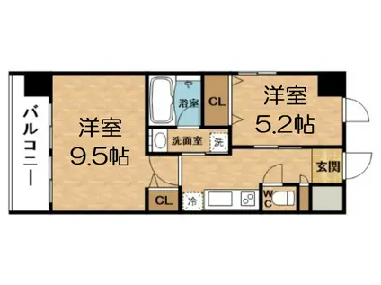 ノース VILLAGE BIRTH PLACE(2K/10階)の間取り写真