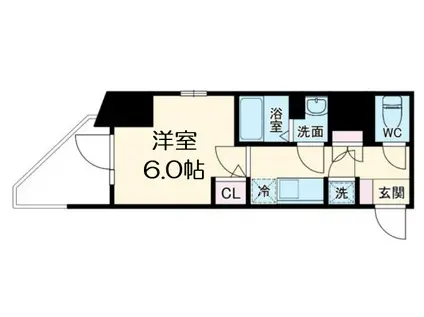 エスリードレジデンス大阪谷町ザ・マークス(1K/15階)の間取り写真