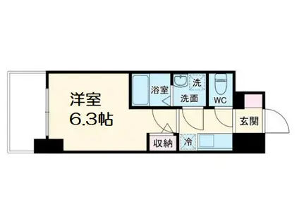 エスリードレジデンス大阪谷町ザ・マークス(1K/3階)の間取り写真