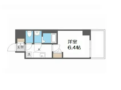 アドバンス大阪カーサ(1K/13階)の間取り写真