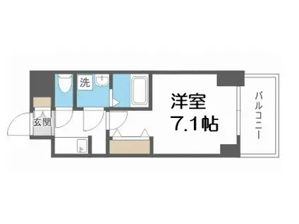 S-RESIDENCE福島玉川UNO(1K/4階)の間取り写真