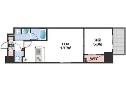 DIMUS北浜(1LDK/9階)の間取り写真