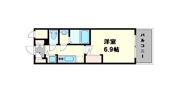 エスリード松屋町サウス(1K/7階)の間取り写真