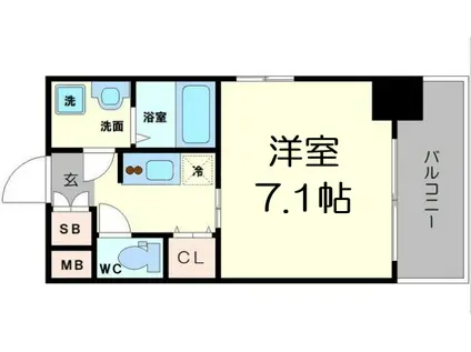 エスリード北浜イースト(1K/10階)の間取り写真