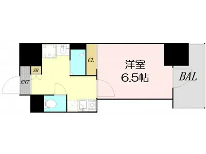 ファーストフィオーレ九条Ⅱ(1K/15階)の間取り写真